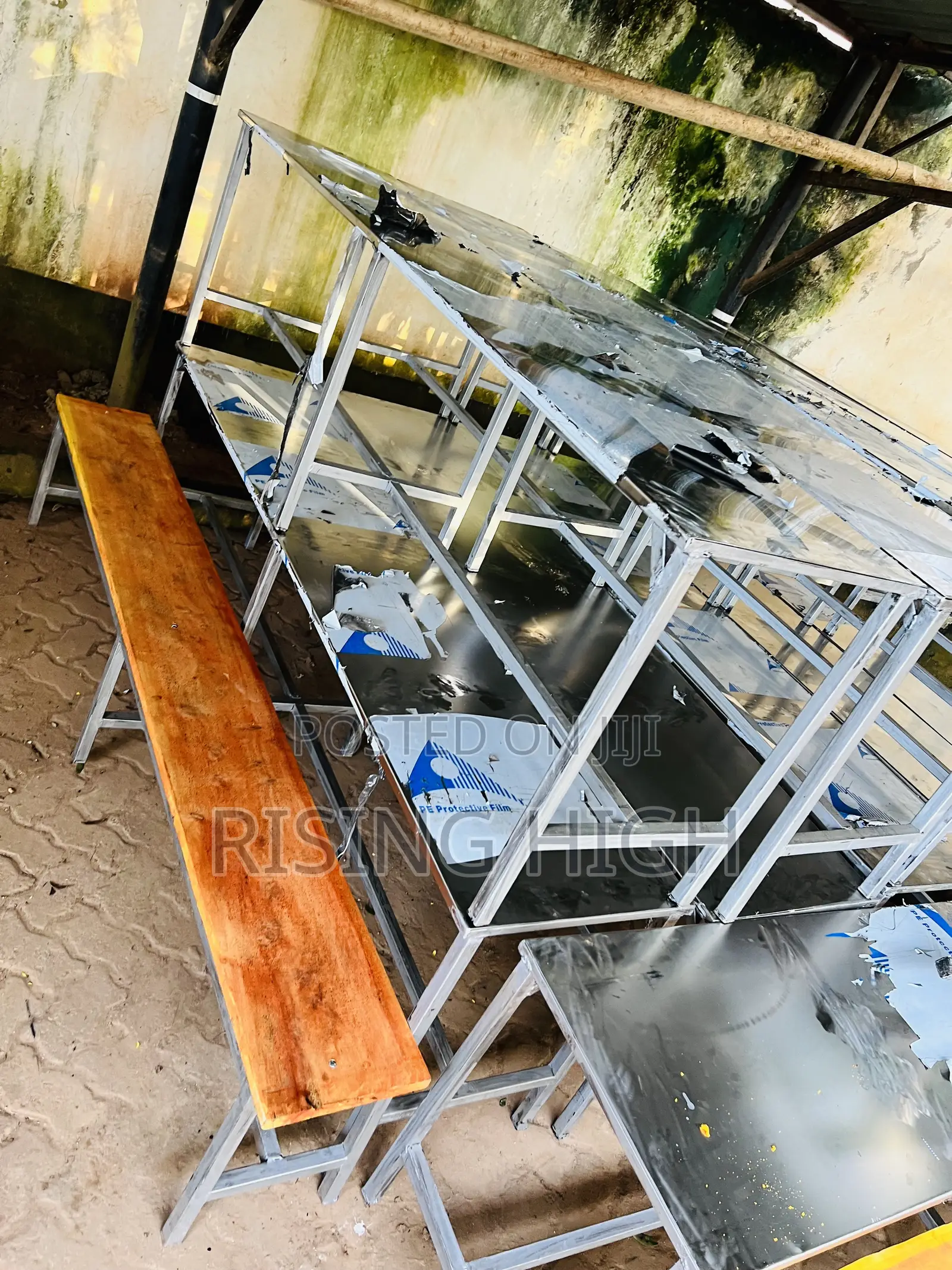 Dining Hall School Tables and Chairs . Stainless Steel
