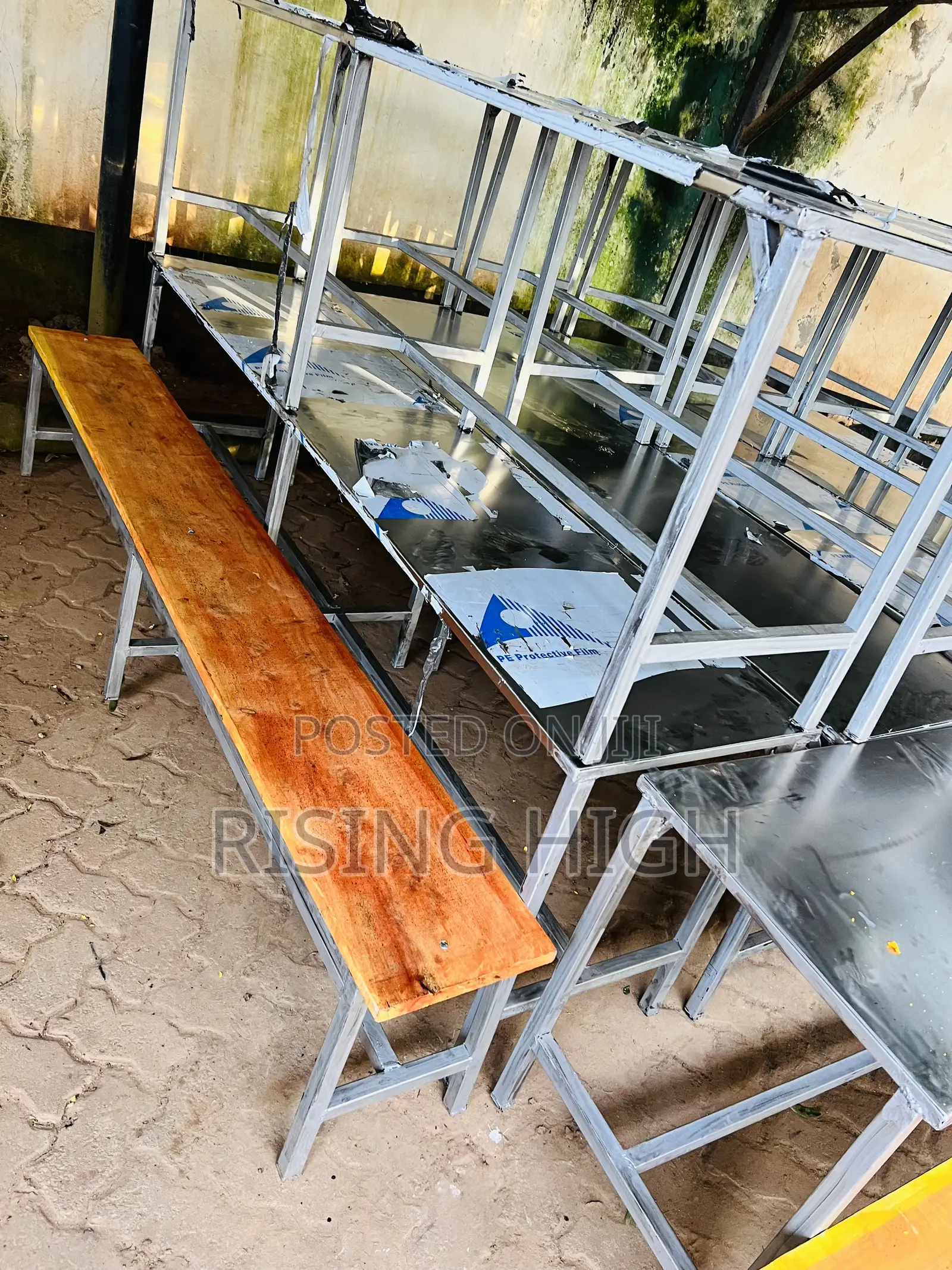 School Stainless Steel Dining Hall Tables and Chair.