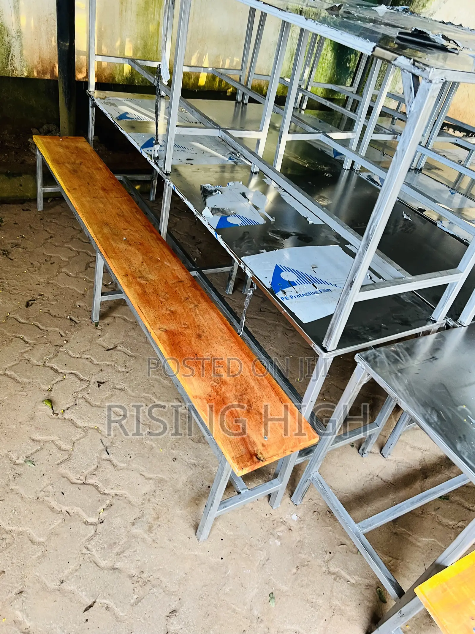 School Stainless Steel Dining Hall Tables and Chair.