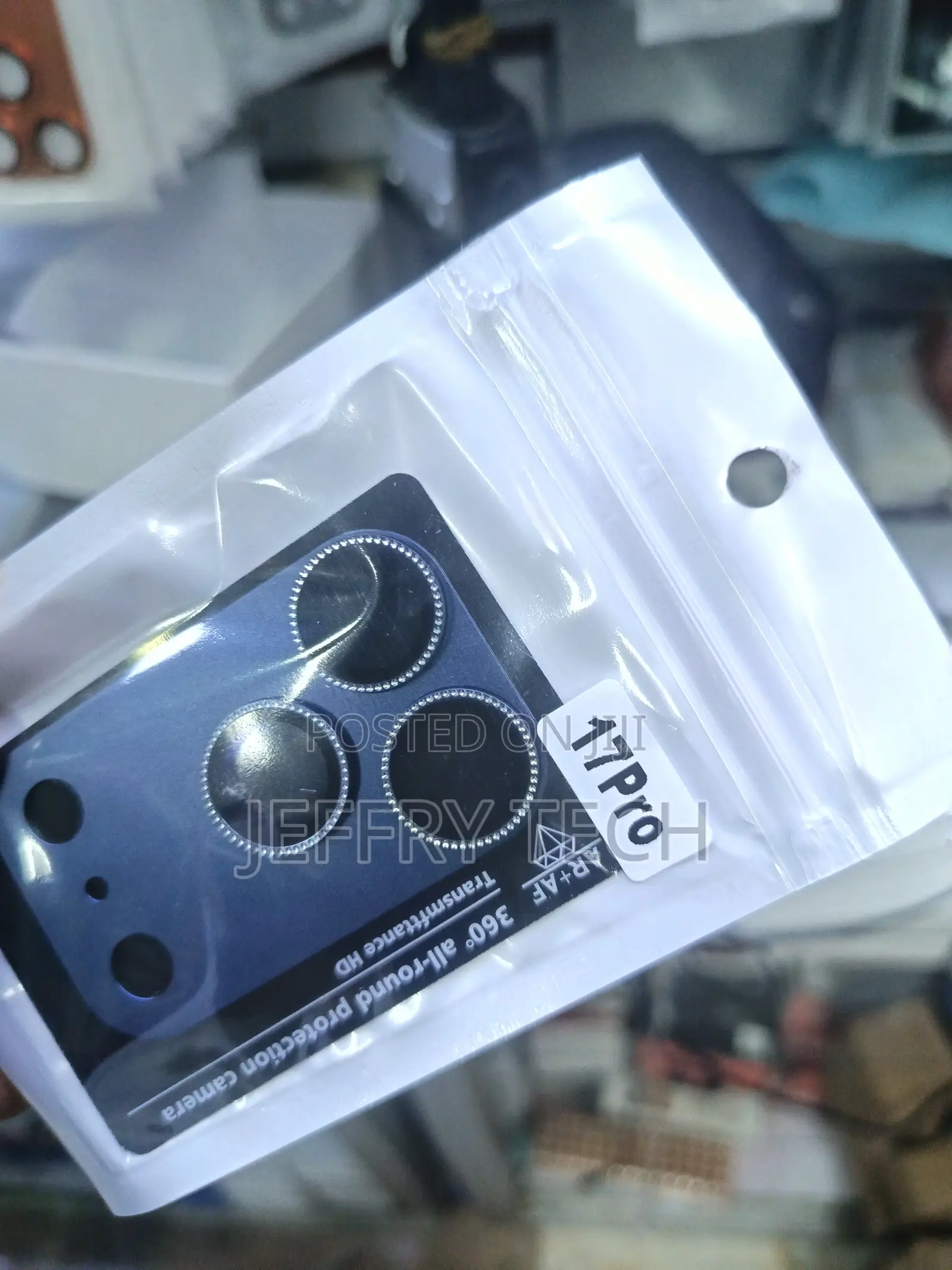 Blue Camera Lens Protector Set Marketed for the iPhone 17 Pro.