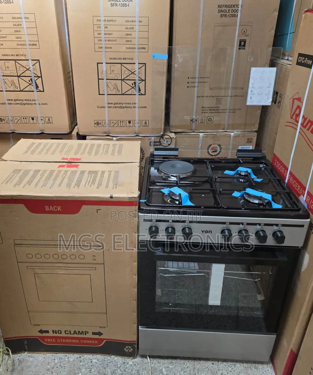 60*60 Von Cooker 3 Gas + 1 Electric Standing Cooker