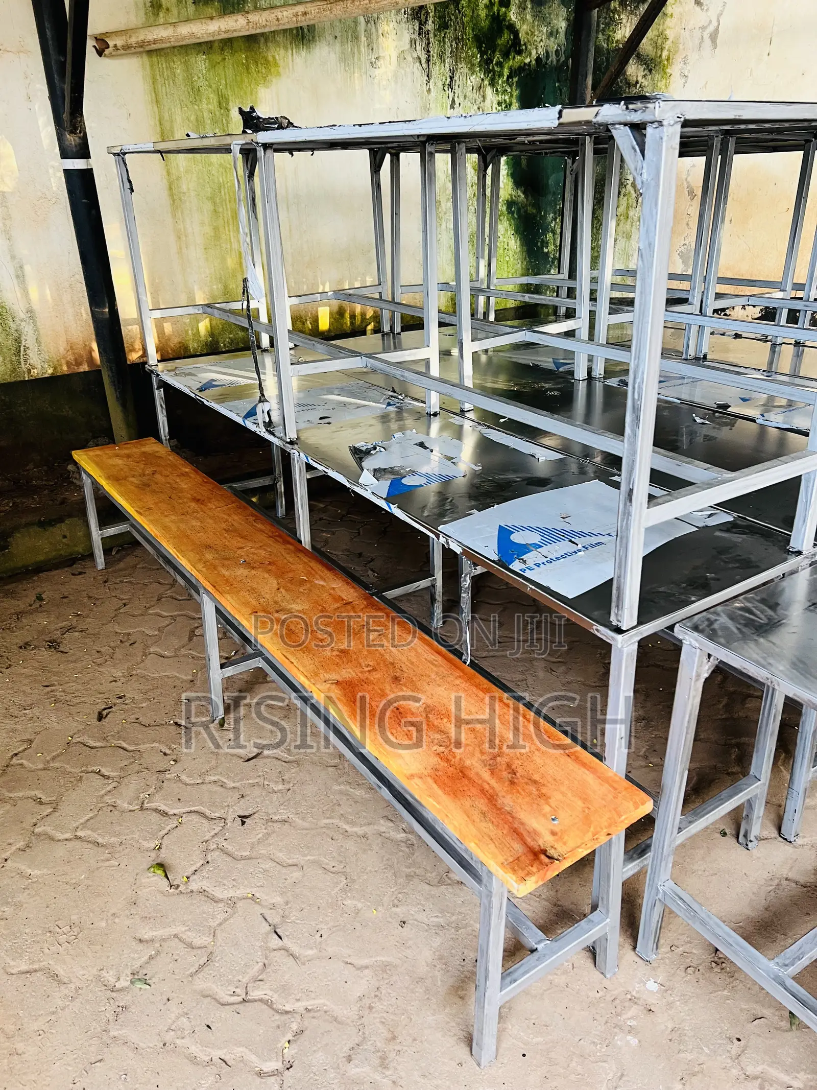 Heavy Duty Dining Hall Stainless Steel Tables and Bench