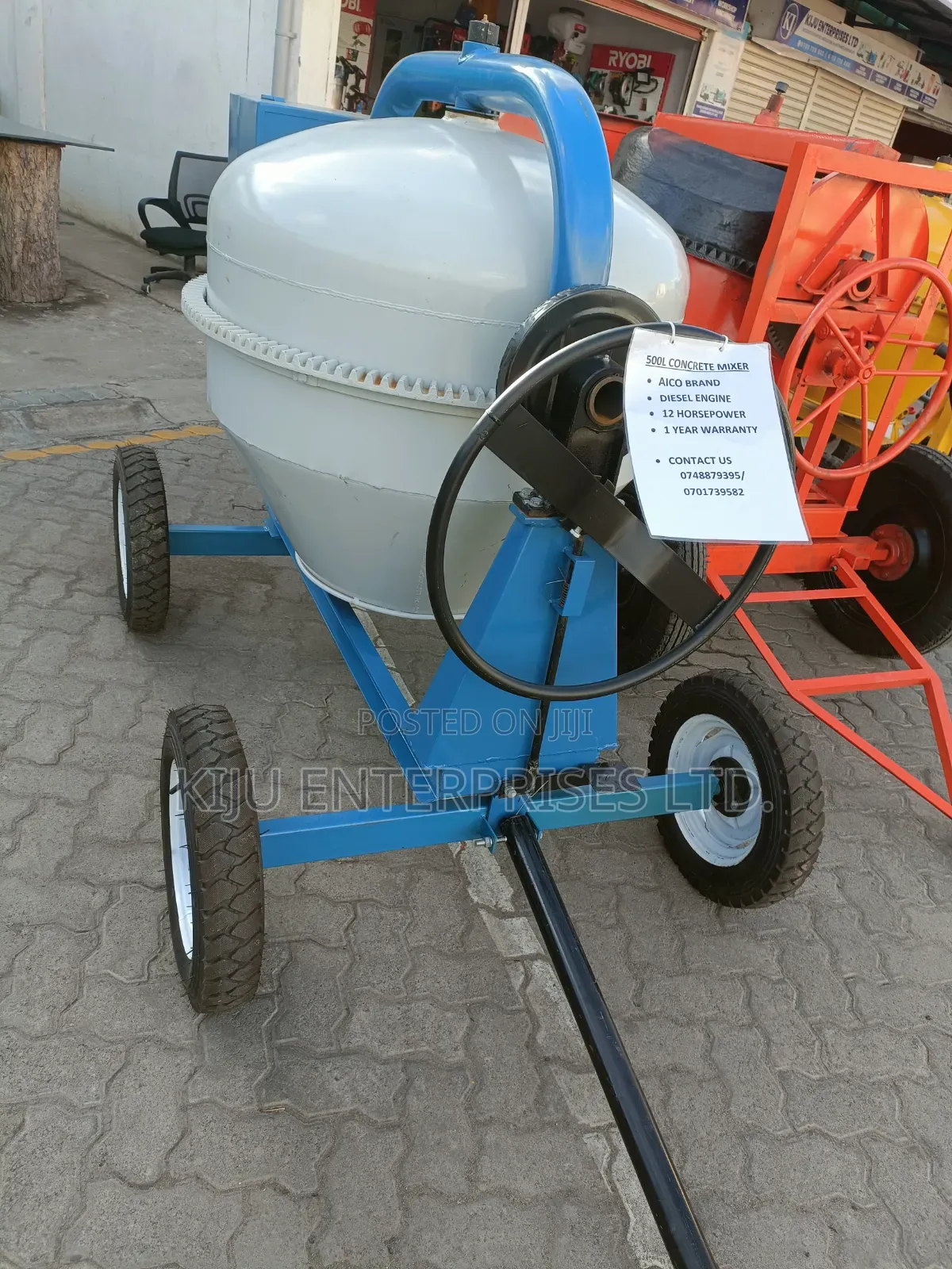 Aico 500l Diesel Concrete Mixer – 12hp Heavy Duty Concrete Mixer