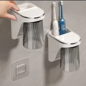 Wall-Mounted Magnetic Toothbrush Holder With Cup