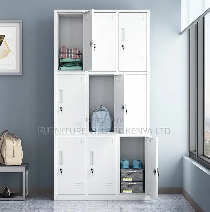 Multi-compartment 9-locker Steel Cabinet