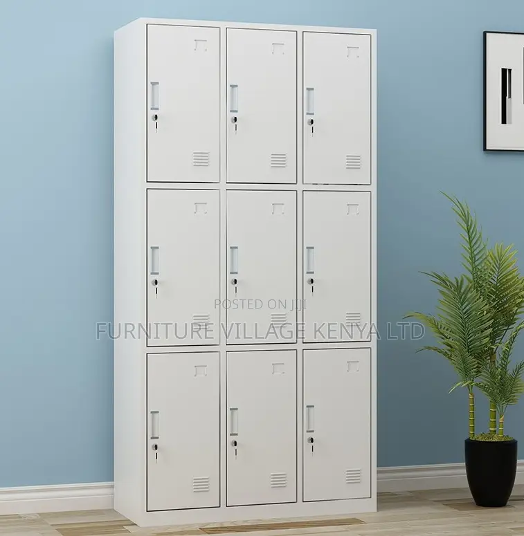 Multi-compartment 9-locker Steel Cabinet