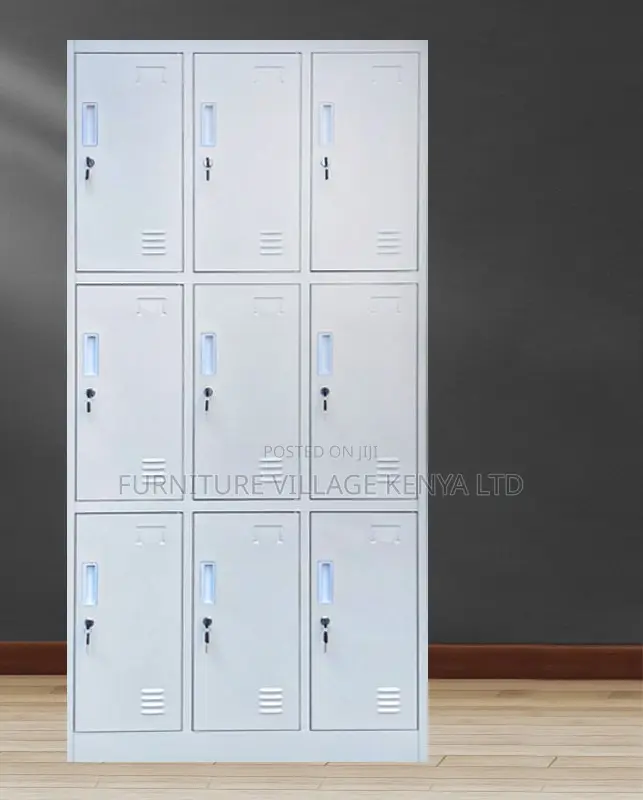 Multi-compartment 9-locker Steel Cabinet
