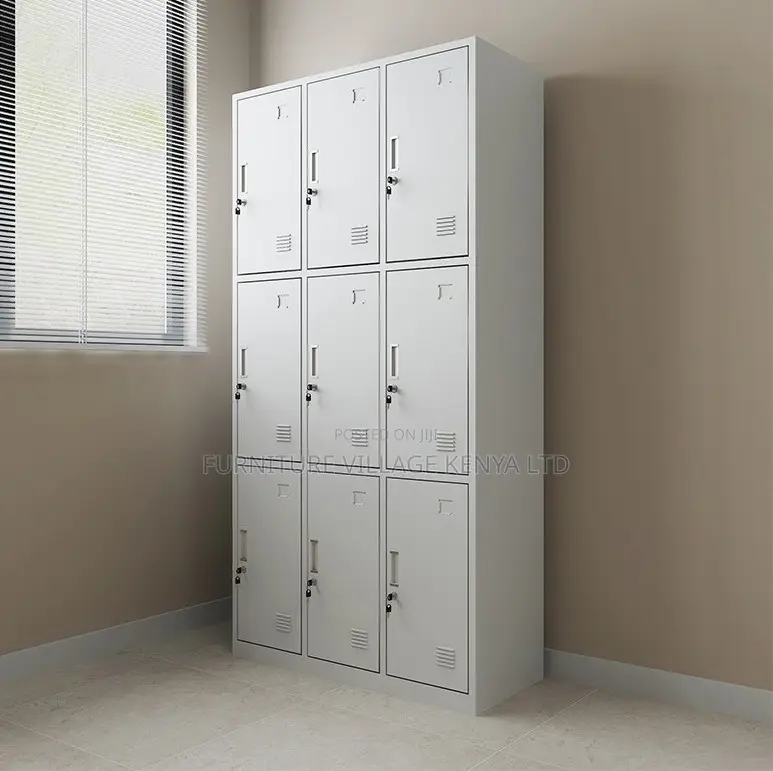 Multi-compartment 9-locker Steel Cabinet