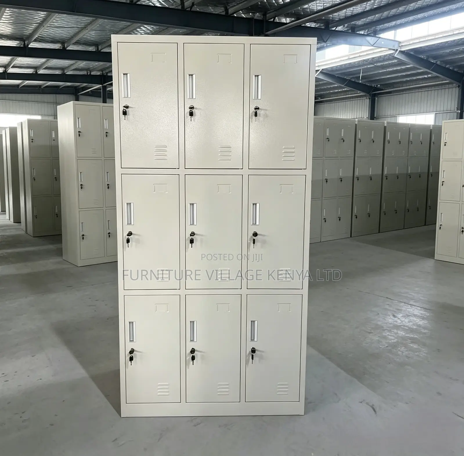 Multi-compartment 9-locker Steel Cabinet