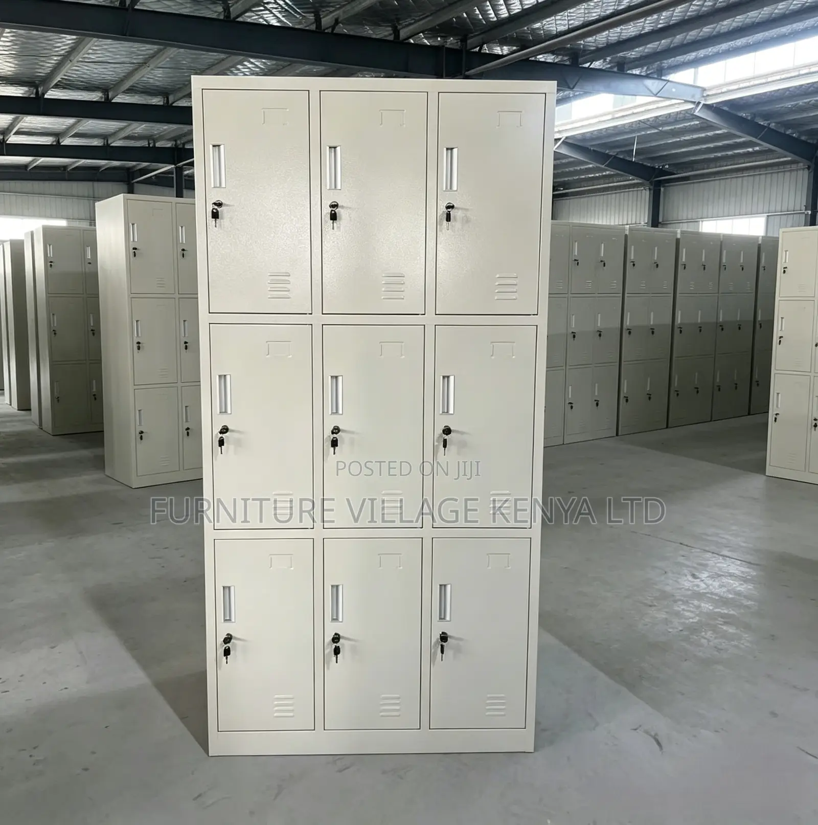 Multi-compartment 9-locker Steel Cabinet