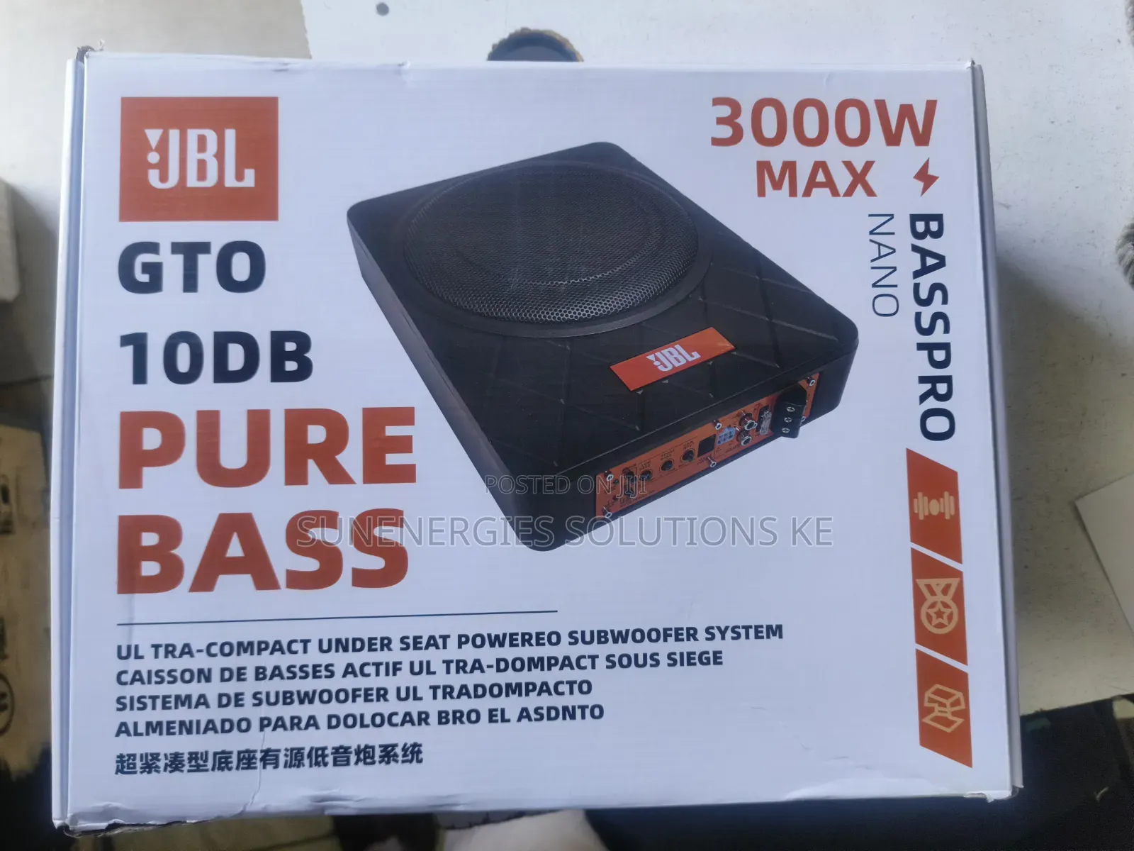 JBL Bass Pro 3000watts 10inch Powerful Underseat Bass Subwoofer