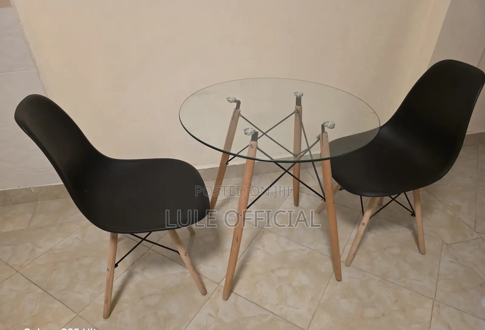 Glass Dining Table and Two Sits
