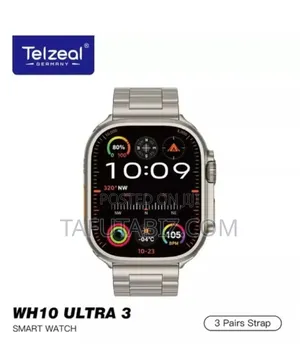 Telzeal Wh10 Ultra 3 Smartwatch With 3 Pairs Strap.