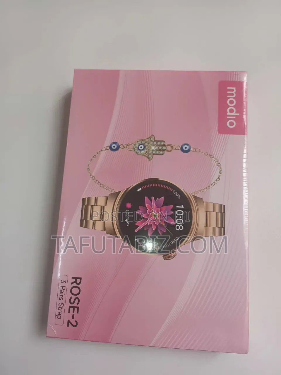 Modio Rose -2 Smart Watch With 3 Pairs Strap.