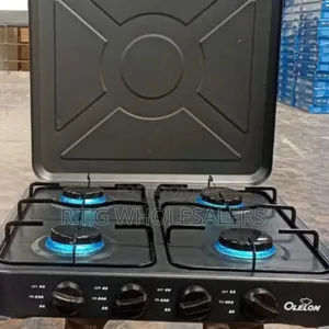 Olelon 4 Burner Gas Stove Cooker With Cover Lid