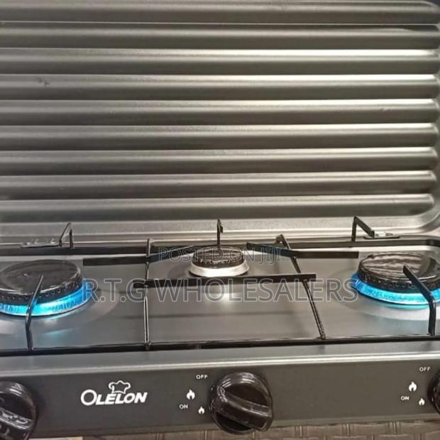 Olelon 3 Burner Table Top Gas Cooker With Lid - thumbnail 2