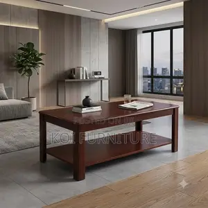 Coffee Table; Executive Detailed Mahogany Finish Coffee Table