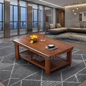 Coffee Table; Executive Detailed Mahogany Finish Coffee Table