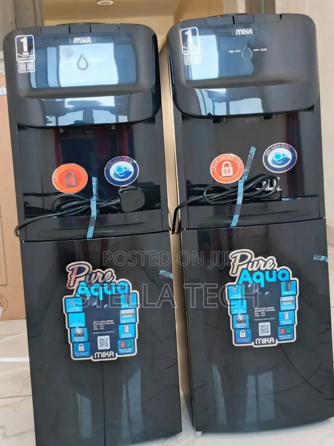 Black Mika Free Standing Hot and Cold Water Dispenser