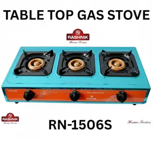 New Rashnik Table Top Gas Stove - 3 Burners - Durable, Efficient