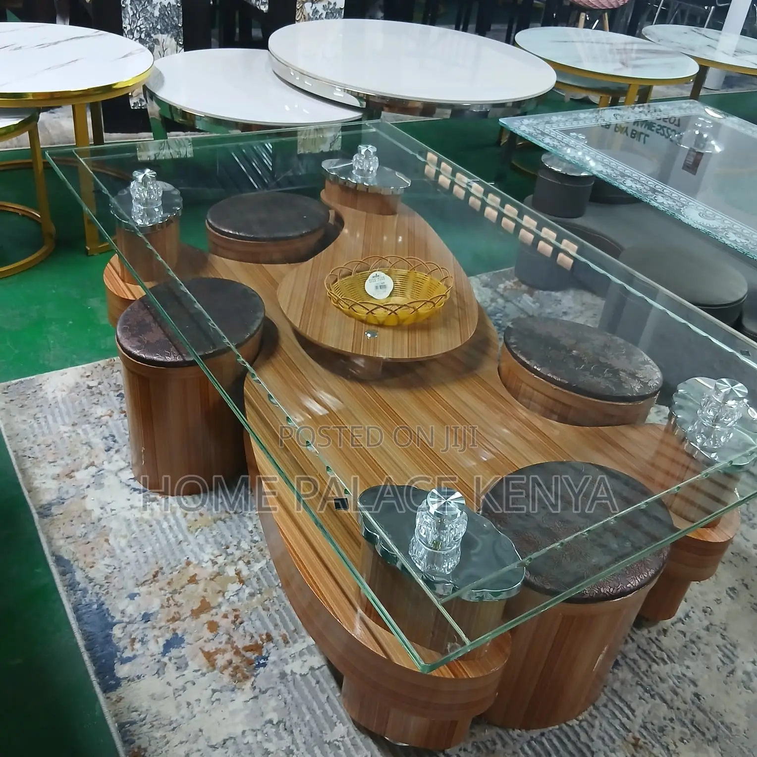 Coffee Table: Large Home Table With Complimentary Stools