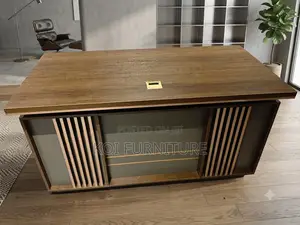 Office Desk; 1.4 Meters Executive Brown-Golden Office Desk