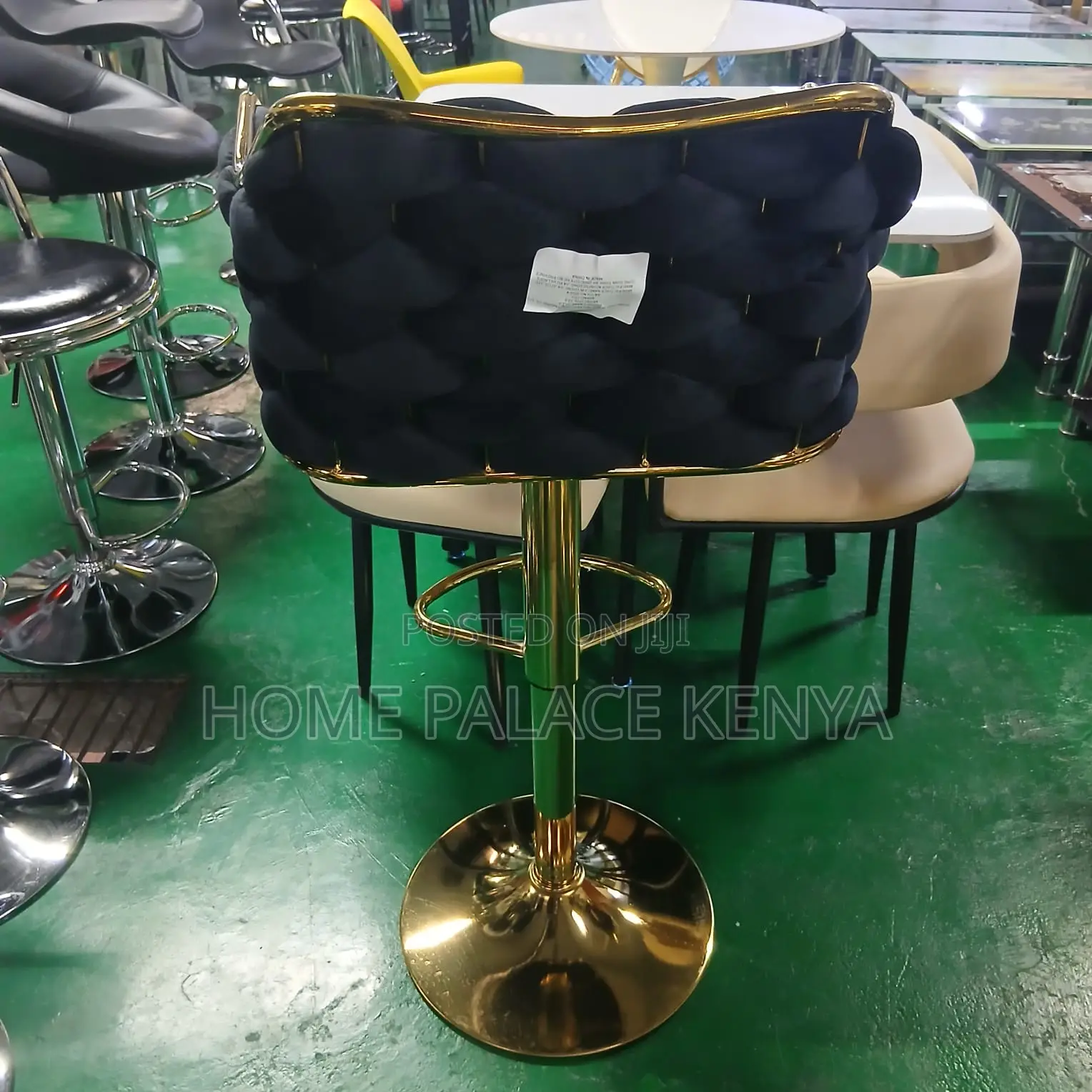 Bar Stool: Square Backrest Swivel Stool With Armrest