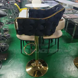Bar Stool: Square Backrest Swivel Stool With Armrest