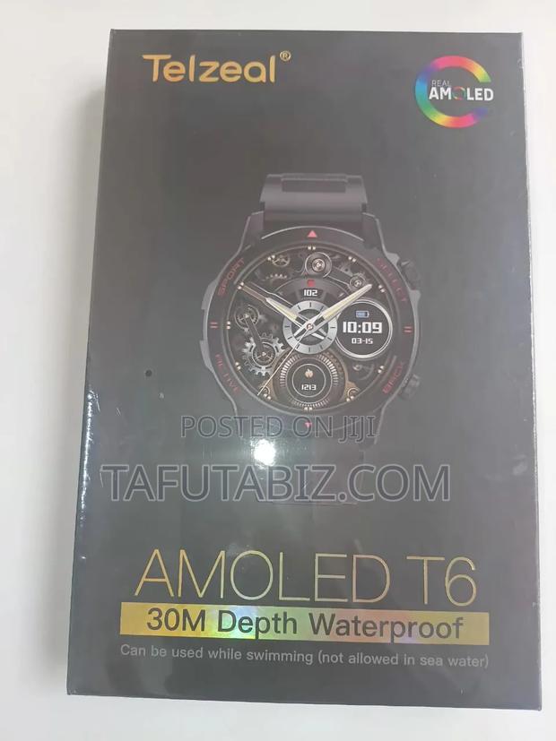 Telzeal Amoled T6 Smart Watch With 2 Pairs Straps.