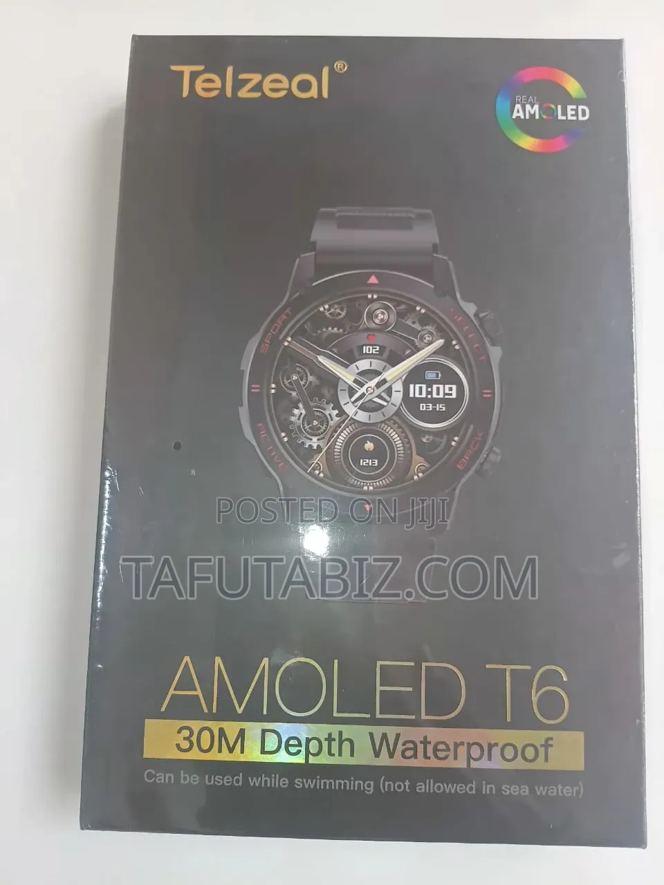 Telzeal Amoled T6 Smart Watch With 2 Pairs Straps.