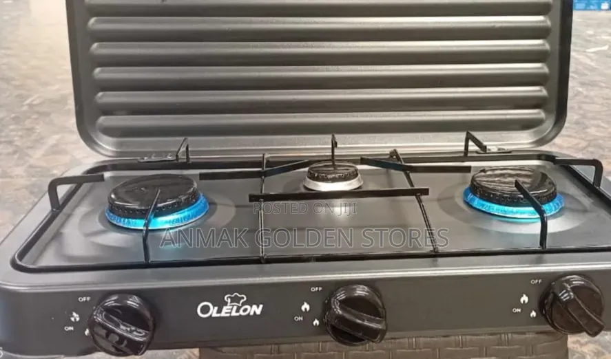 Olelon 3 Burner Gas Stove Cooker With Cover Lid