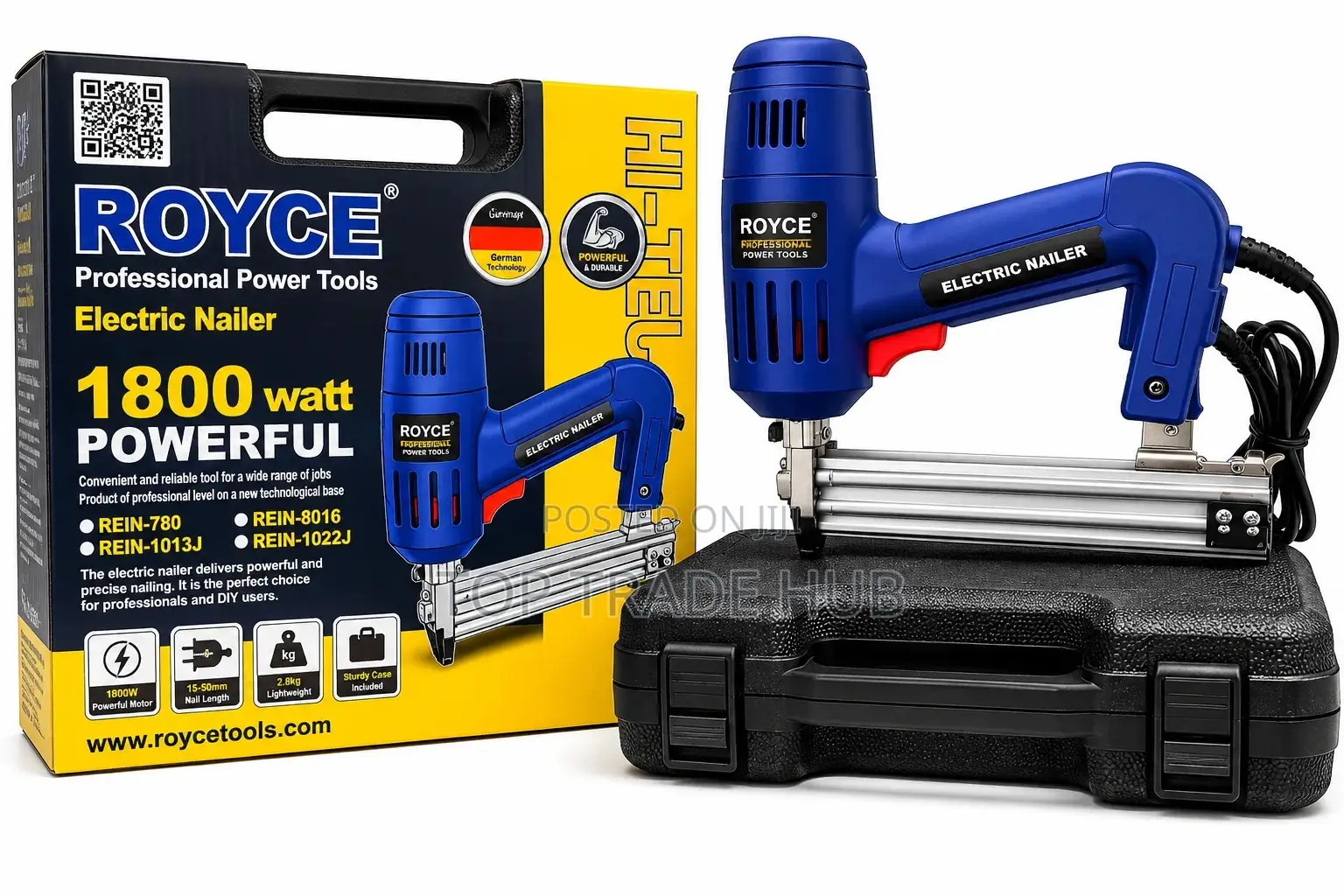 Powerful Royce Electric Air Nailer 1800w (15mm-50mm Nail Length)