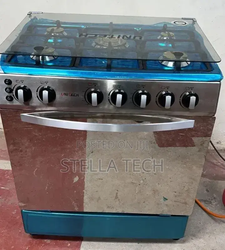60*90 Unitech 5 Burner Freestanding Full Gas Cooker