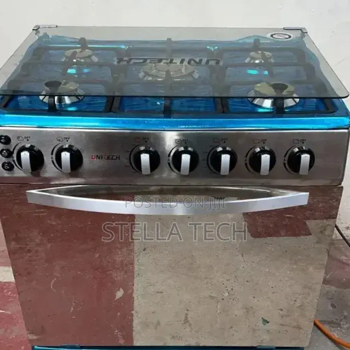 60*90 Unitech 5 Burner Freestanding Full Gas Cooker