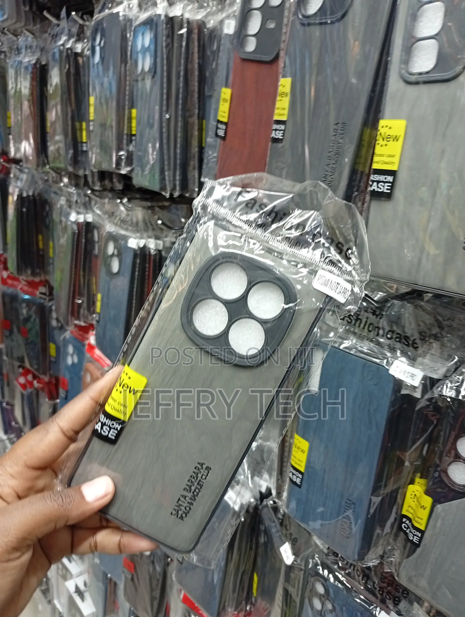 Redmi Note 14 Pro Distinctive Gray Leather-Texture Finish Cover