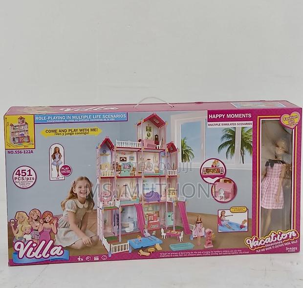 Big Size 451-Piece Diy Villa Doll House Playset