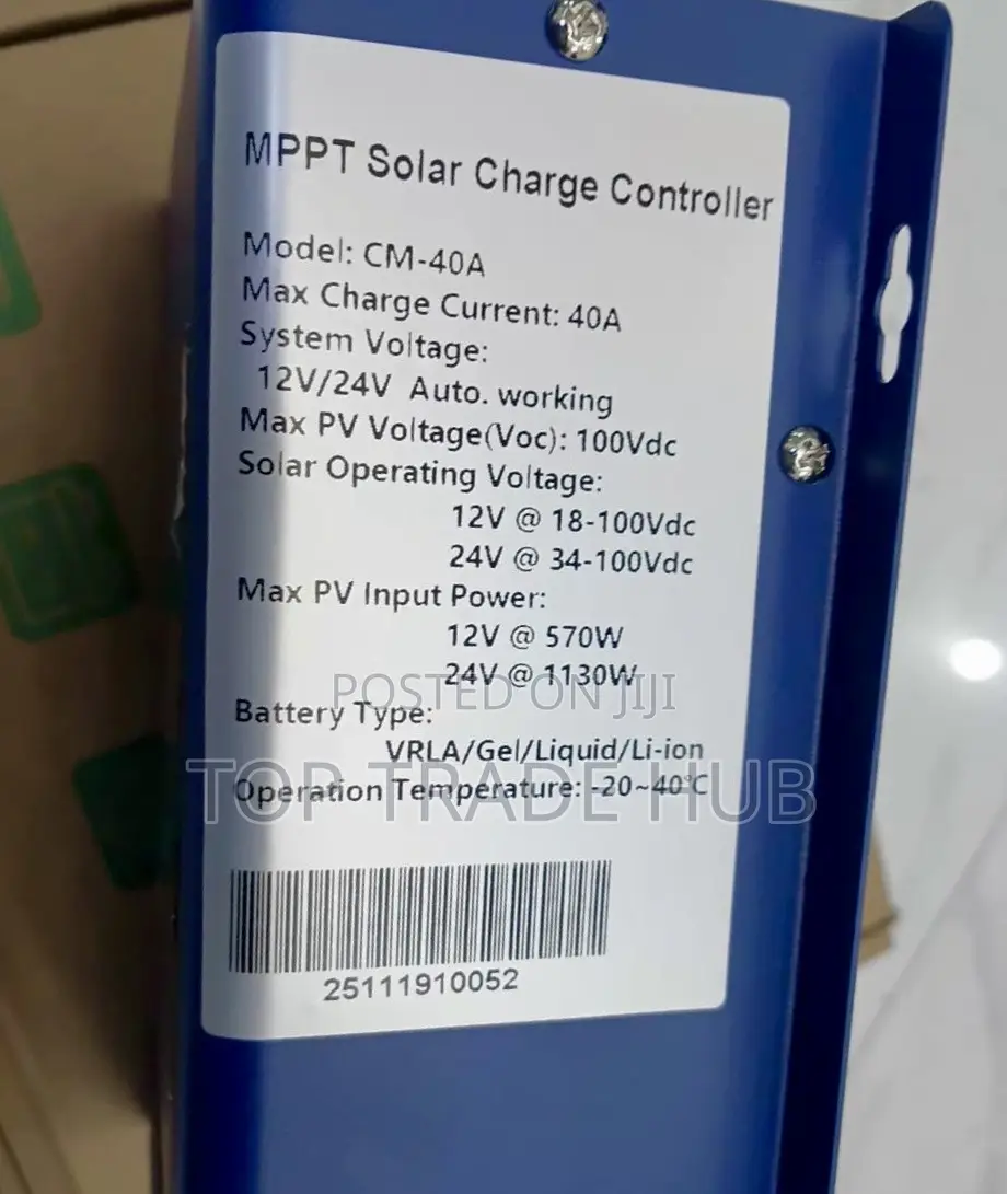 Snadi MPPT Solar Charge Controller 40a 12v/24v 100v Pv