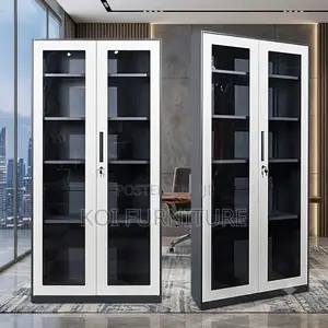 Office Cabinet; 2-Doors Executive Filing Storage Cabinet With Glass