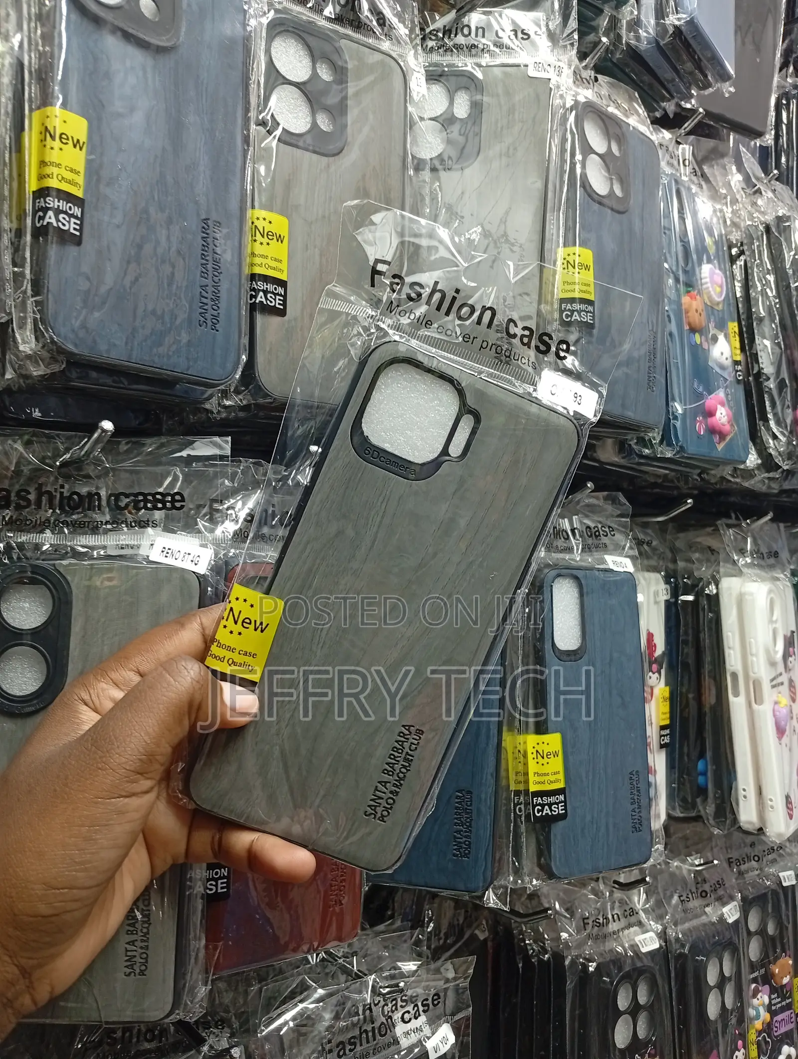 Oppo A93 Dark Gray, Wood-Grain Texture Cover