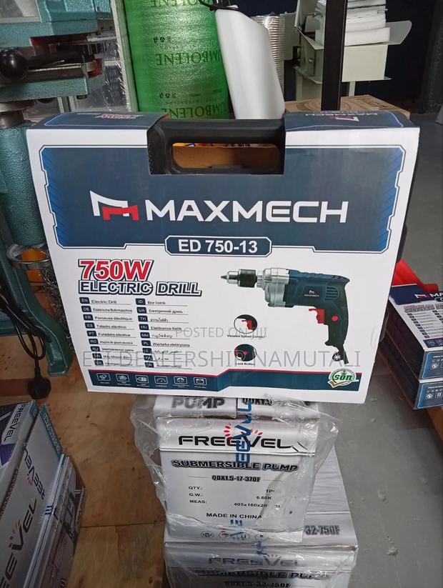 750w Maxmech Drill Machine With Variable Speed Control Lock Button