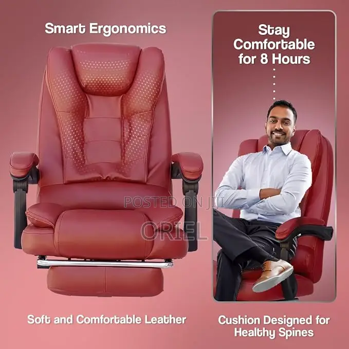 Office Chair : Red Executive Recliner Office Chair With Footrest