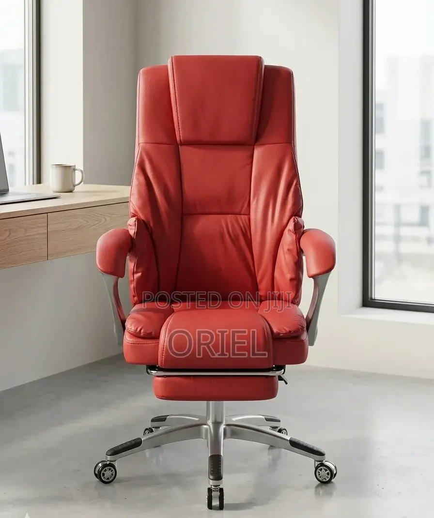Office Chair : Red Executive Recliner Office Chair With Footrest