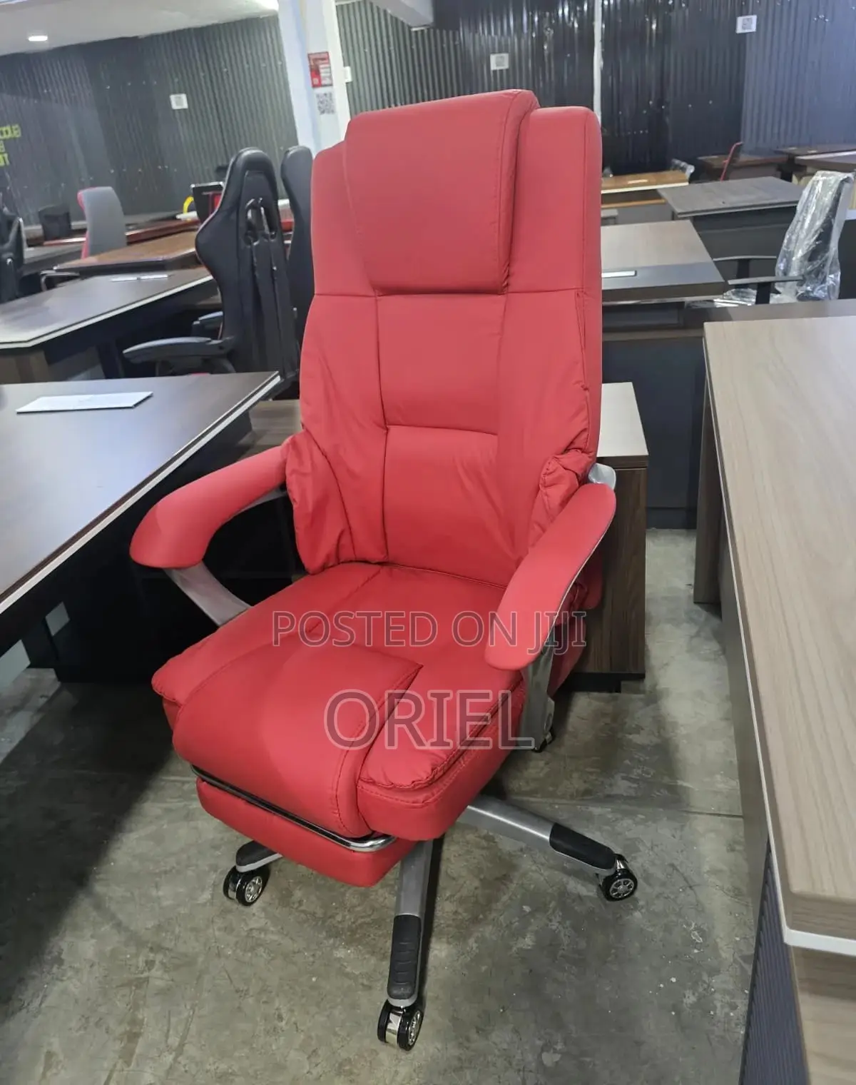 Office Chair : Red Executive Recliner Office Chair With Footrest
