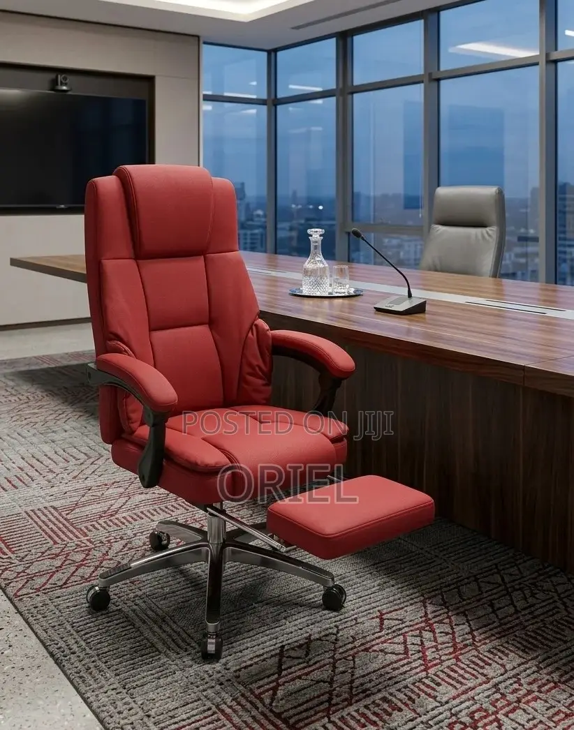 Office Chair : Red Executive Recliner Office Chair With Footrest