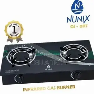 Nunix 2 Burner Low Gas Consumption Glass Top Table Infrared Cooker