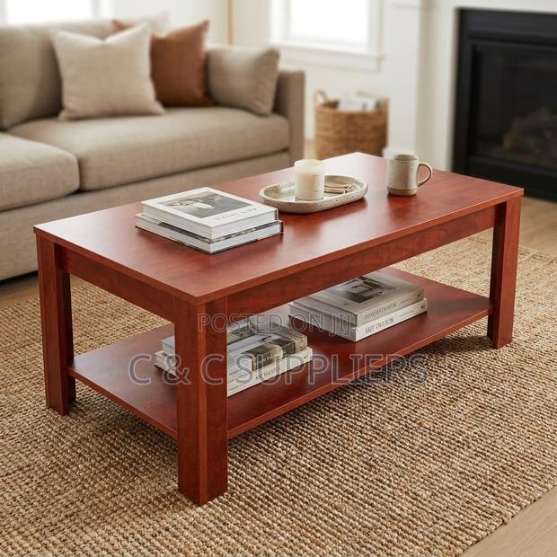 Brown Mahogany Office Coffee Table. - thumbnail 3