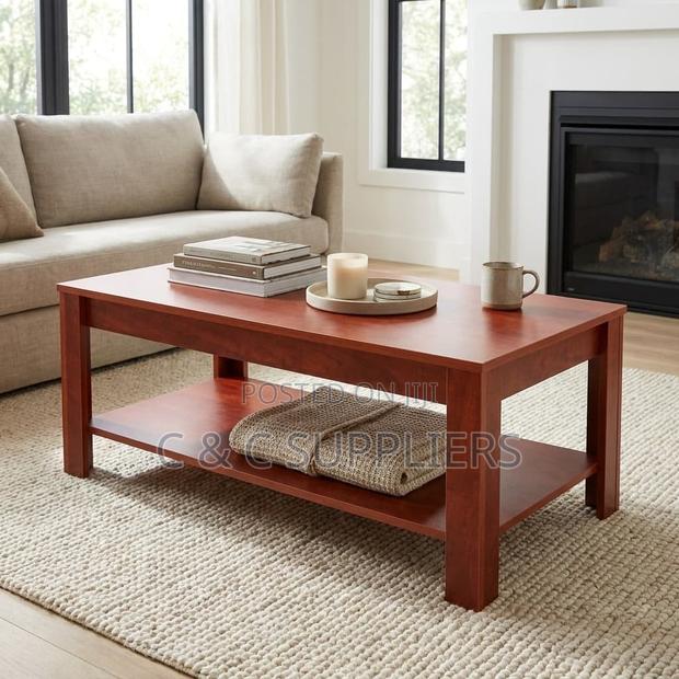 Brown Mahogany Office Coffee Table. - thumbnail 4