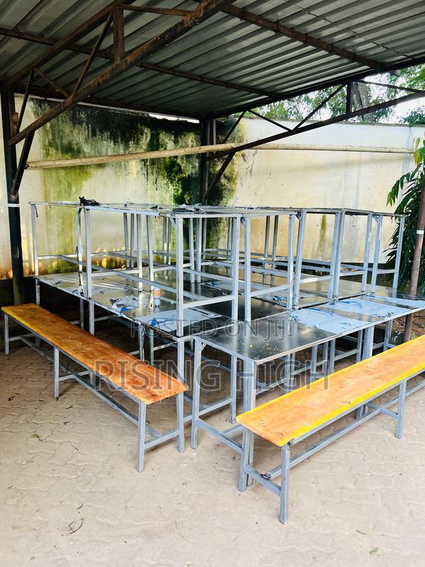 School Dining Hall Tables Benches. Stainless Factory - main view