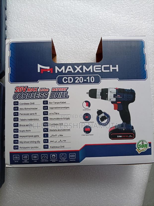 Maxmech 20v Cordless Drill With 2 Batteries Charger/Cd 20-10 - thumbnail 2