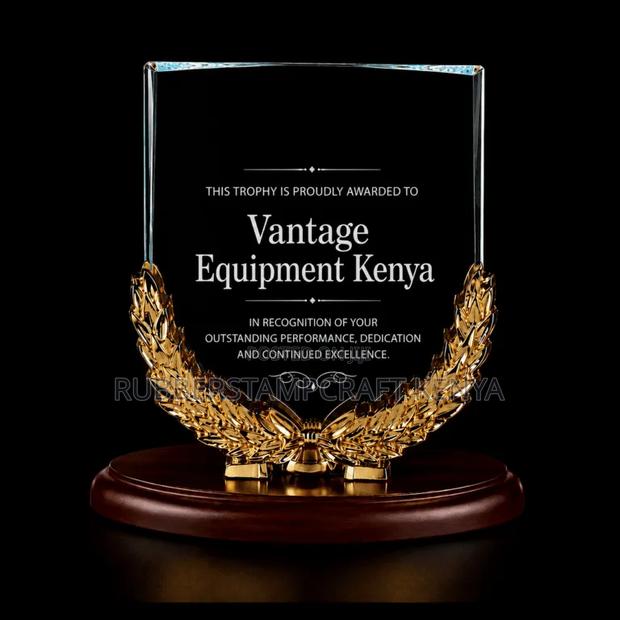 Engraved Glass Trophy